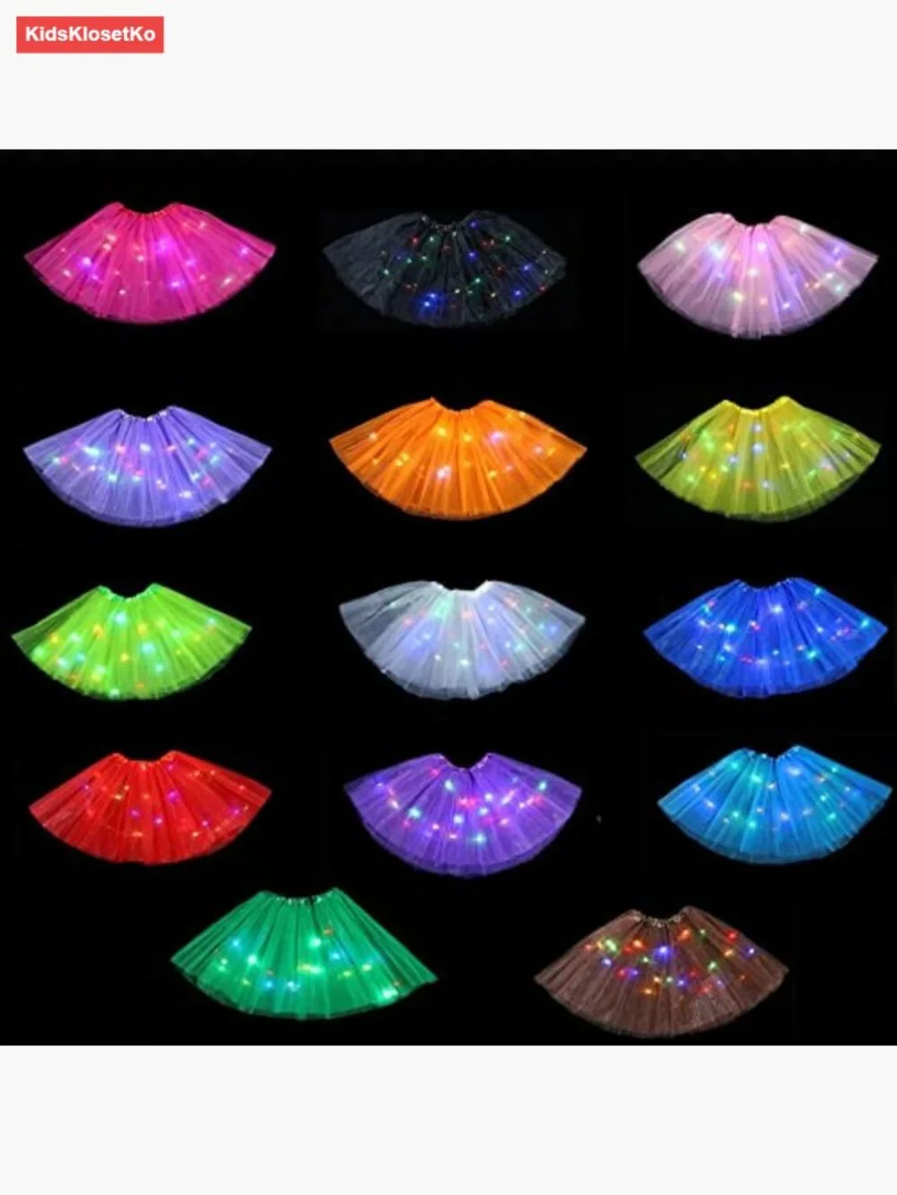 Light Up Tutu Skirt 2-8 Years Fluffy Ballet Dress Up Costume